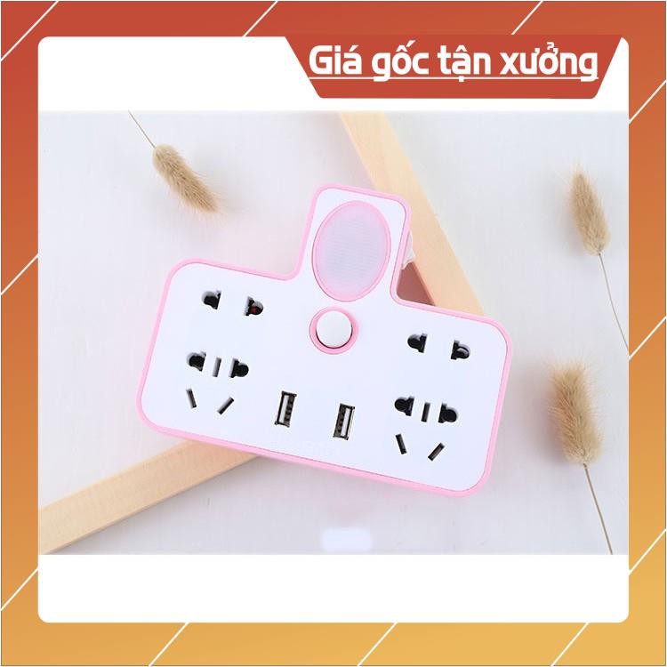 [SIÊU SALE] Ổ cắm điện thông minh kiêm đèn ngủ cao cấp có công tắc và 2 cổng USB sạc điện thoại