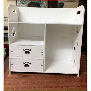 TỦ MINI ĐỂ BÀN ĐỰNG ĐỒ ĐA NĂNG 2 NGĂN KÉO và 1 NGĂN KÉO. HỌA TIẾT CHÂN GẤU