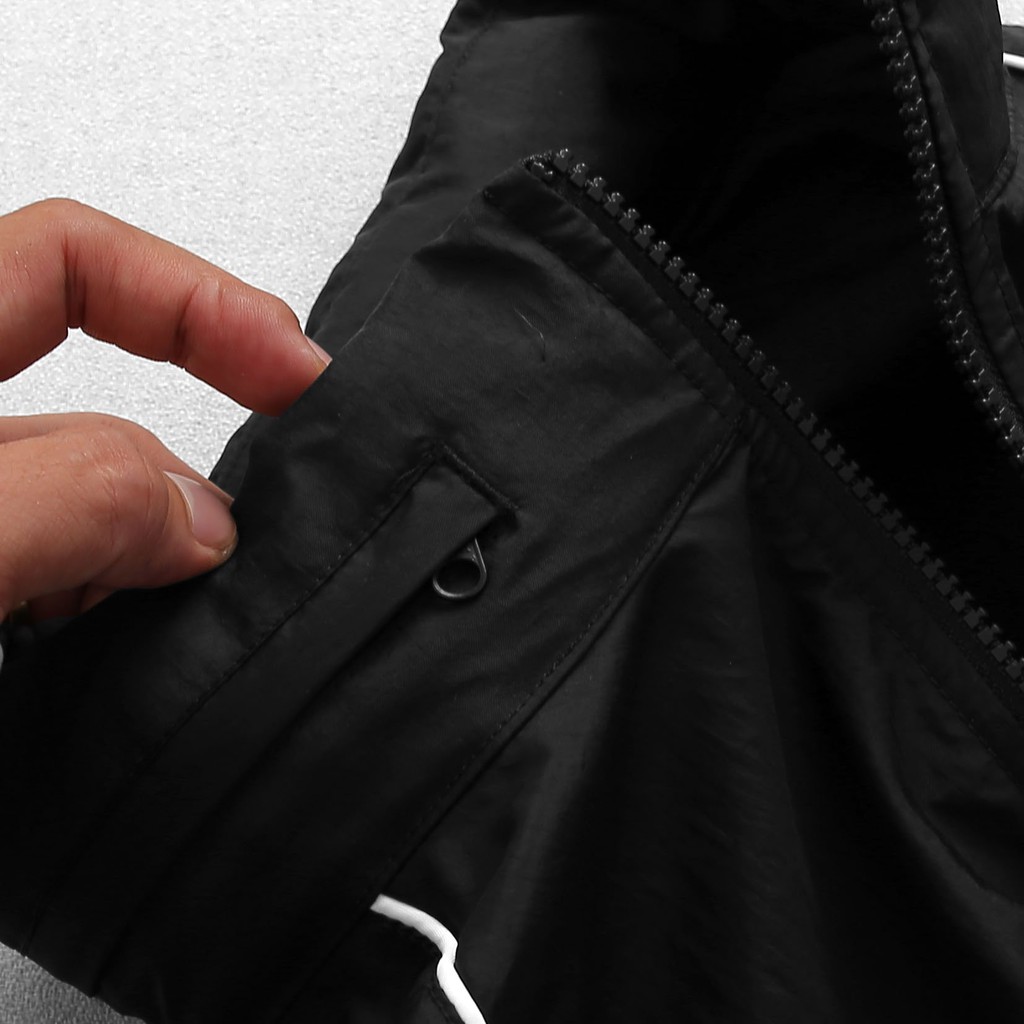 ÁO KHOÁC NIKE NSW WINDRUNNER TRACK HOODED BLACK / WHITE