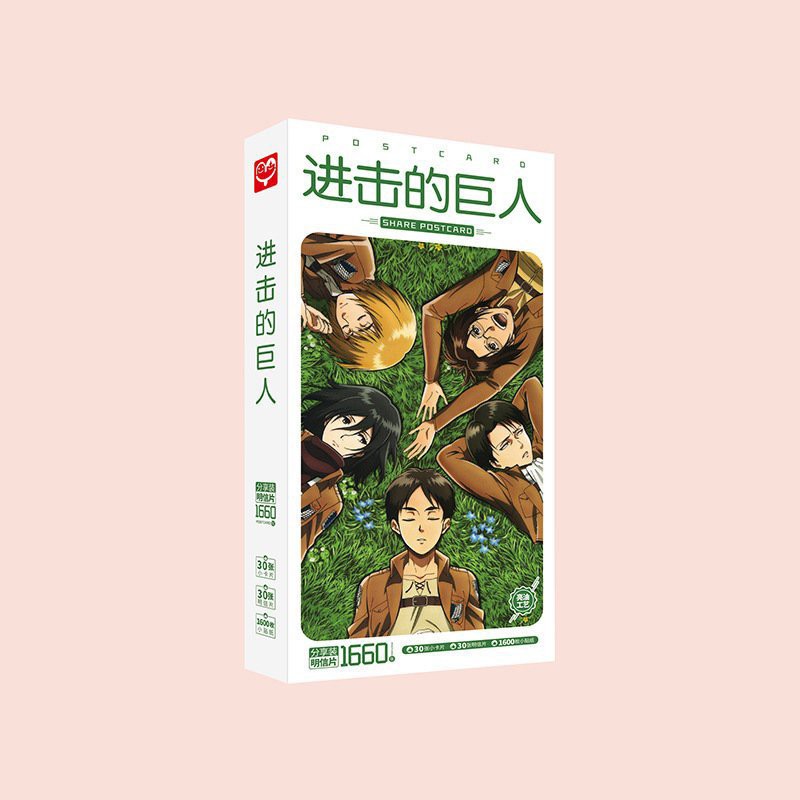 Hộp ảnh postcard ATTACK ON TITAN in hình anime chibi mẫu mới 1660 ảnh