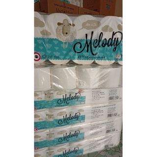 Giấy vệ sinh lốc 10 cuộn không lõi melody 3 lớp cao cấp 1.4kg