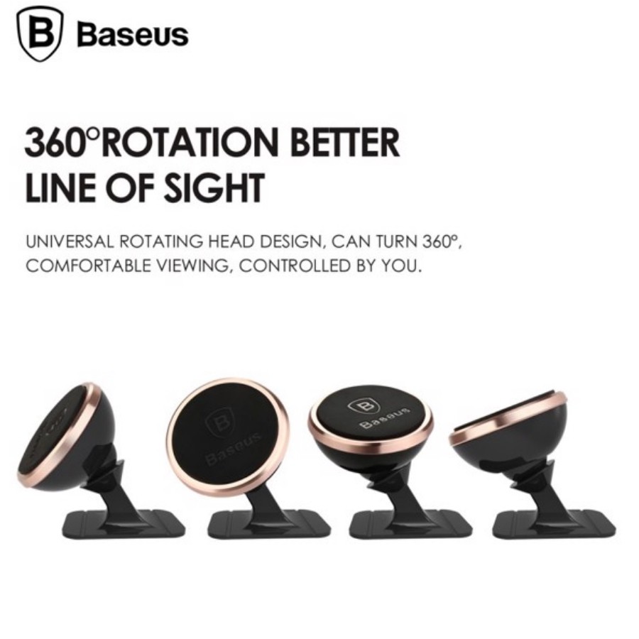 [Chính hãng-Sẵn] Bộ đế giữ điện thoại nam châm dùng cho xe hơi Baseus 360-degree Rotation Magnetic Mount Holder LV479 PA