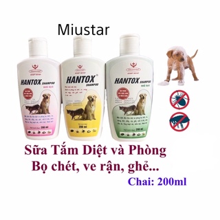 Hình ảnh Sữa Tắm Trị Ve Rận Bọ Chét Chó Mèo Hantox Shampoo 200ml chính hãng