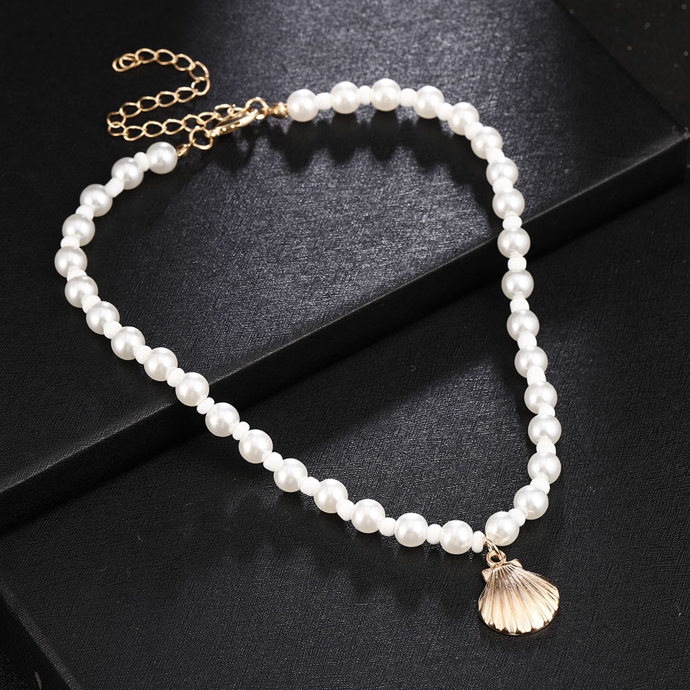 Dây chuyền kim loại đính hạt ngọc trai giả sang trọng cho cô dâu
