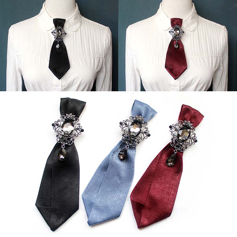 Nơ Cài Cổ Áo Họa Tiết Hoa Thời Trang Xinh Xắn Cho Nữ