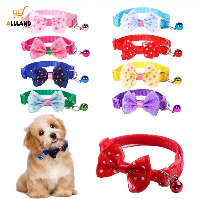 Vòng Cổ Nylon Thắt Nơ Nhiều Màu Sắc An Toàn Thời Trang Có Chuông Cho Thú Cưng Chó Mèo Có Thể Điều Chỉnh An Toàn