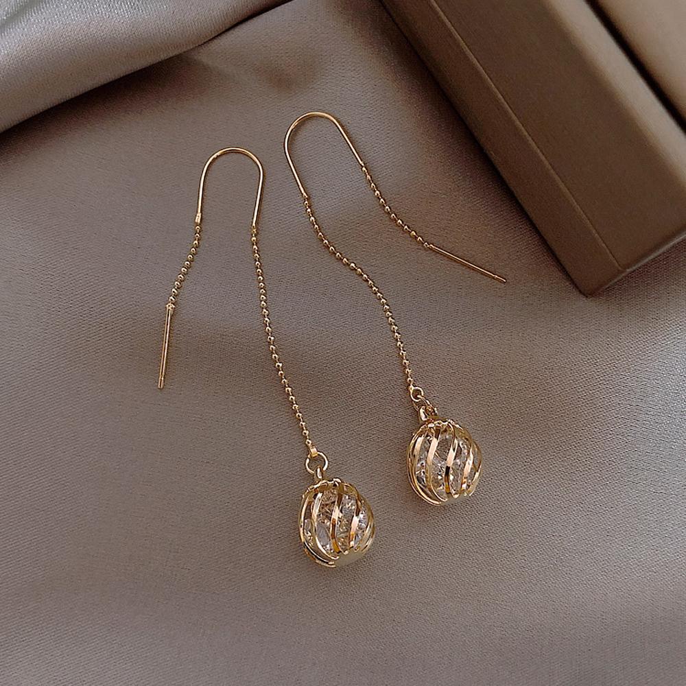 Hoa Tai Dáng Dài Thiết Kế Hình Học Phong Cách Mới Thanh Lịch Cho Nữ