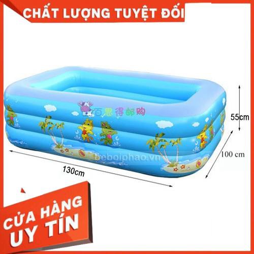 Hồ bơi mini, Bể bơi phao trong nhà cho trẻ, hình chữ nhật kích thước 135cm - HÀNG LOẠI 1 CAO CẤP - BẢO HÀNH 1 ĐỔI 1