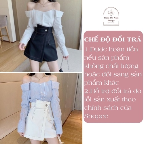 [Qùa tặng dây cột tóc] Quần giả váy cạp chéo viền chỉ nổi, Chân váy đen kèm lót trong váy POPPY QGV-V01 | BigBuy360 - bigbuy360.vn