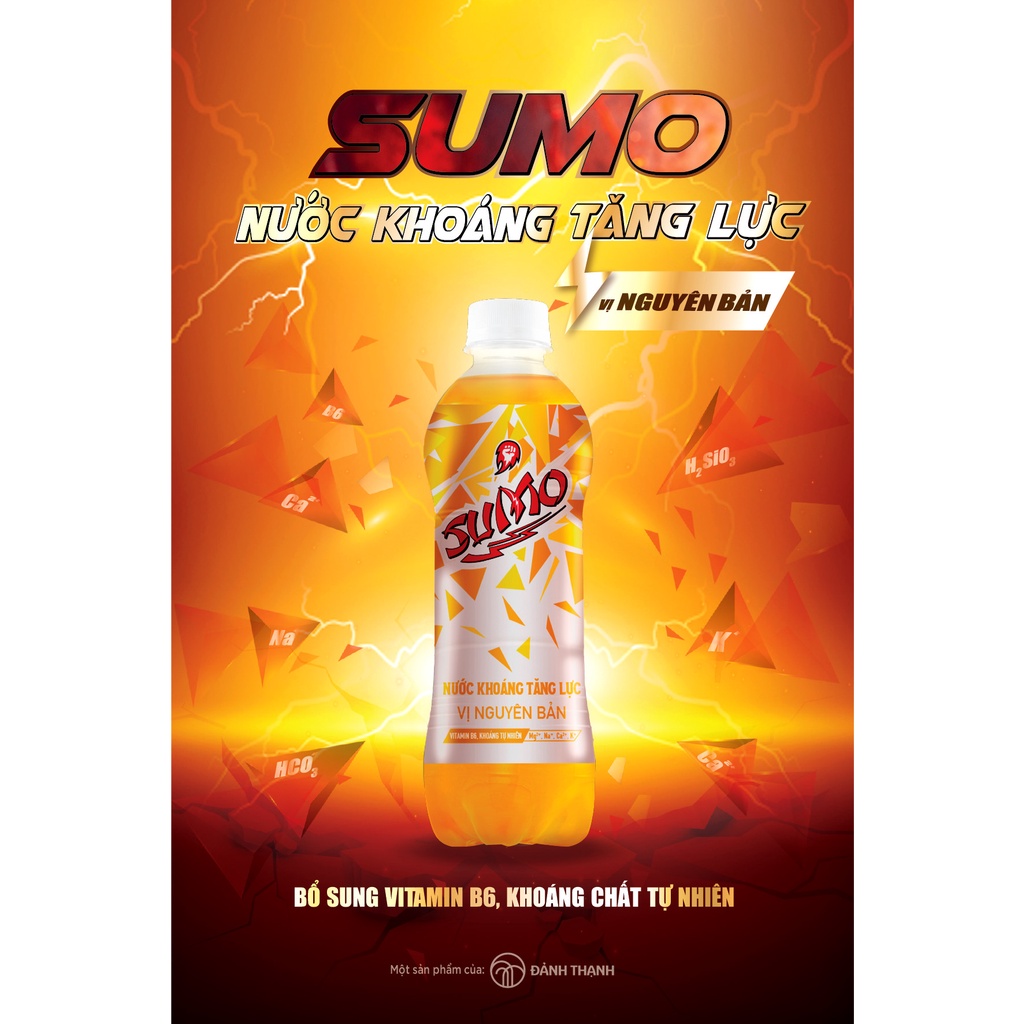 Thùng 24 chai Nước Khoáng Tăng Lực Sumo Nguyên Bản 350ml