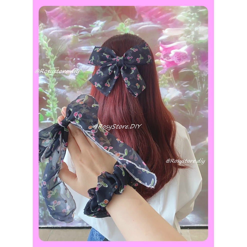 [Ảnh thật]CỘT TÓC VẢI SCRUNCHIES VOAN LỤA QUẢ CHERRY BI TIỂU THƯ - PHONG CÁCH ULZZANG PHỤ KIỆN THỜI TRANG NỮ GIÁ RẺ ĐẸP