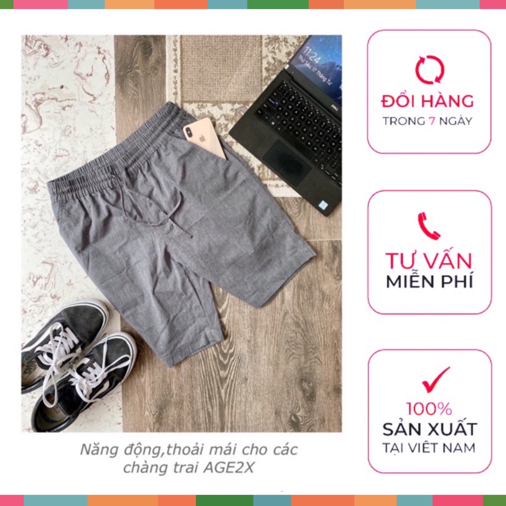 Quần Short Nam Kaki Mềm Mịn AGE2X Năng Động Trẻ Trung