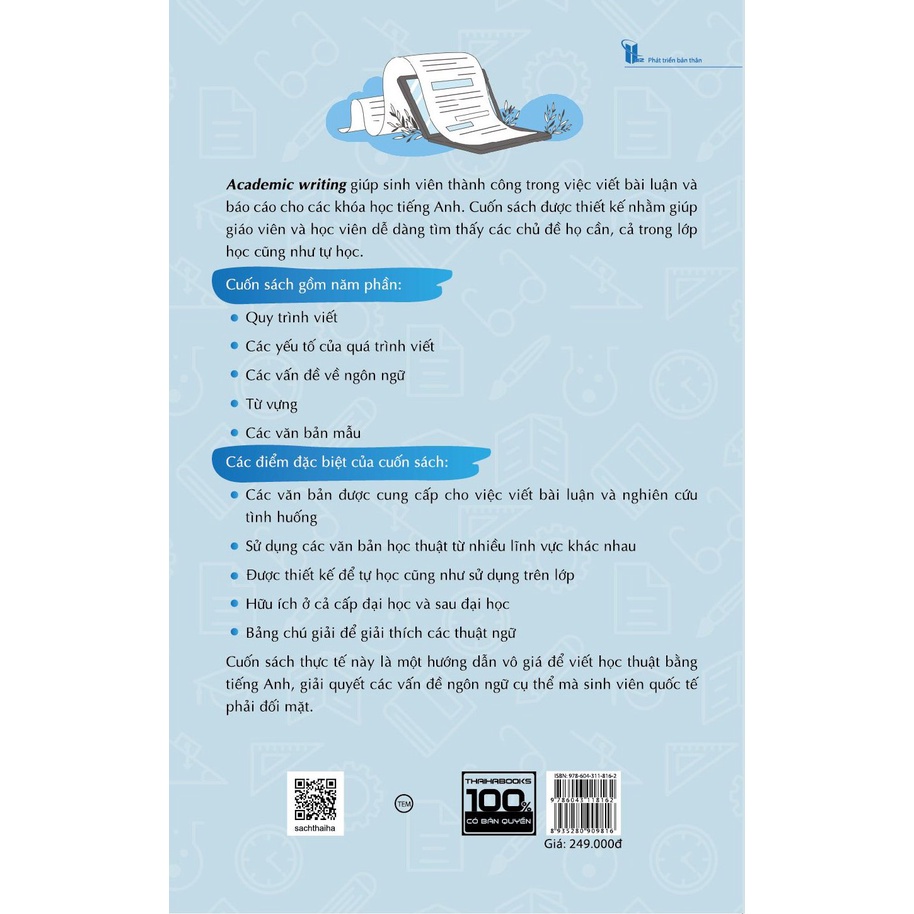 Sách - Academic Writing: Chỉ dẫn viết luận chuẩn quốc tế dành cho sinh viên