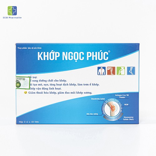 Khớp Ngọc Phúc - Bổ sung dưỡng chất cho khớp; tái tạo mô sụn, tăng hoạt dịch khớp, làm trơn ổ khớp - Hộp 3 vỉ x 10 viên