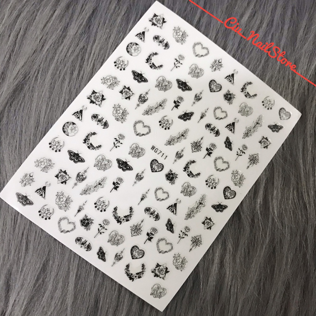 sticker dán móng chủ đề bướm 1