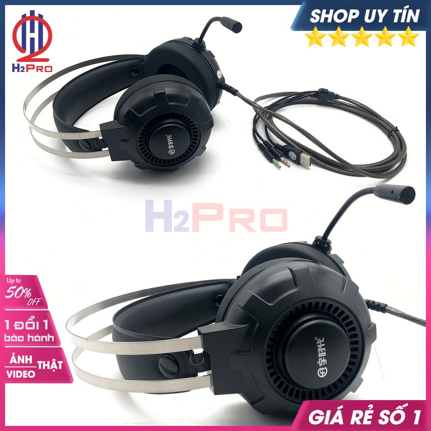 Tai Nghe Gaming Giả Lập 7.1 Usb E-7005, Tai Nghe Gaming Có Dây Chụp Tai Cao Cấp Có Micro, Dây Dài 1.5M- H2Pro Audio