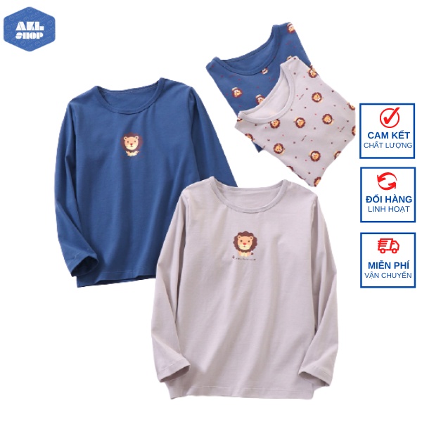 Set 2 áo dài tay bé trai size đại MAMDADKIDS, áo thu đông cotton phong cách Hàn Quốc cho bé 5 đến 14 tuổi