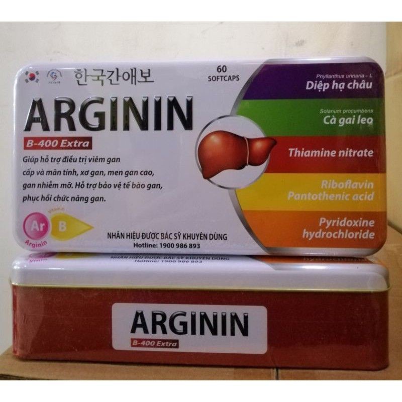 Viên bổ gan ARGININ Giúp tăng cường chức năng gan - Hộp nhôm 60 viên