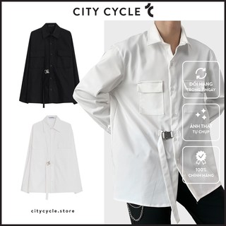 Áo sơ mi nam nữ khóa bấm City Cycle -  áo dài tay cổ bẻ kiểu dáng Unisex Local Brand