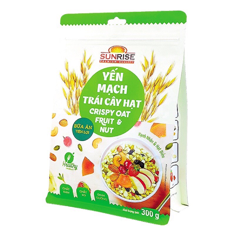 Ngũ Cốc Yến Mạch SUNRISE trái cây và hạt l Phô mai gói 300gr