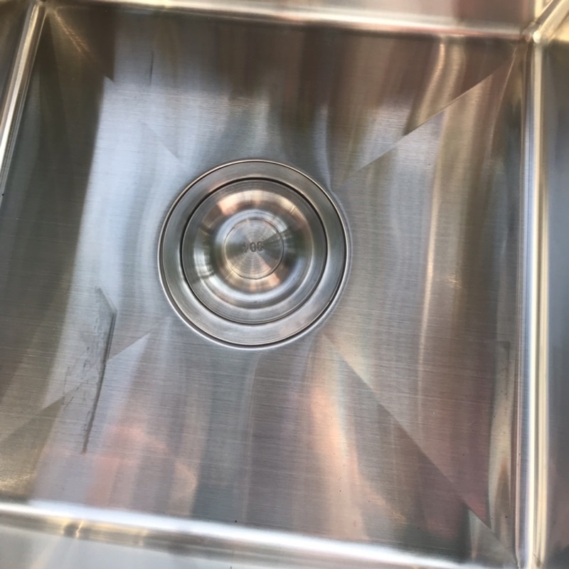 Bồn rửa chén inox đúc 304 2 hộc có chân, hộc vuông dày đẹp