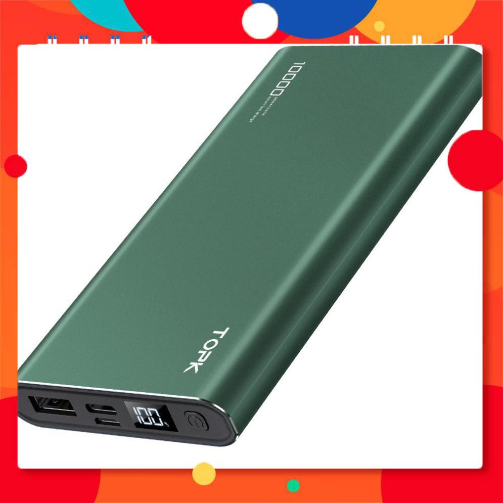 Sạc Dự Phòng TOPK I1006 10000mAh Cho iPhone Huawei Samsung Xiaomi Oppo Vivo Realme Hai Cổng  Có Màn Hình Điện Tử TPHCM