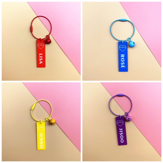 Móc khoá chuông nametag + ngày sinh BTS, Blackpink, TWICE, Seventeen, Got7