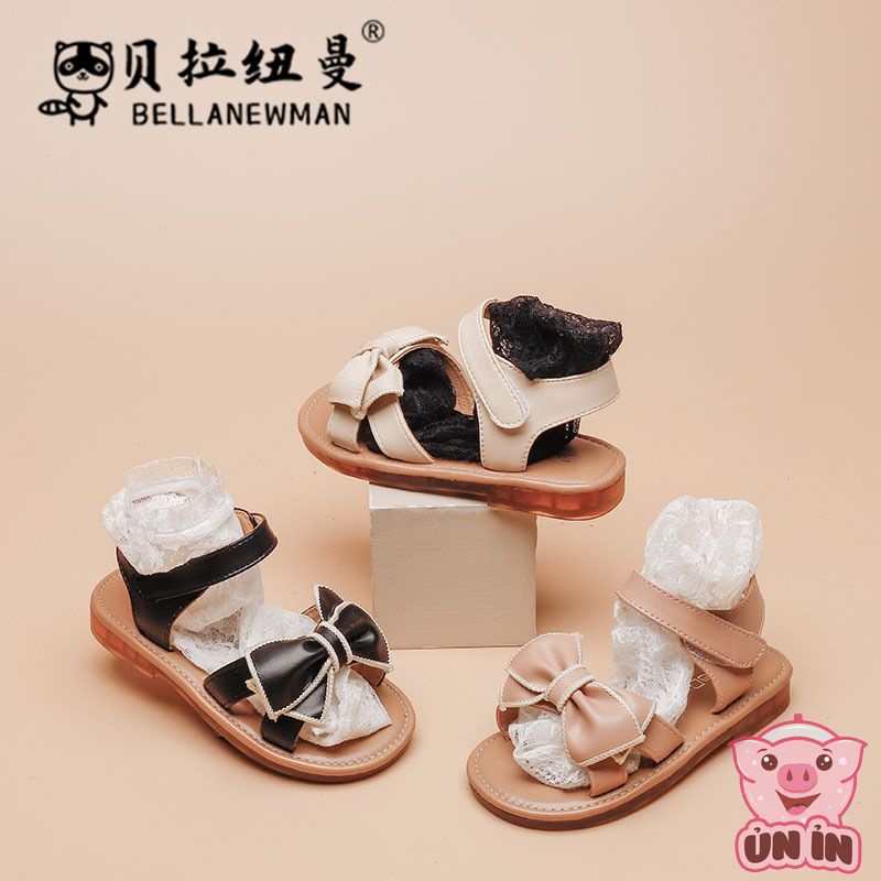 Dép sandal bé gái - Giày sandal chất da PU siêu mềm nhẹ phối Nơ viền thêu cho bé từ 2-8 tuổi mới nhất M63