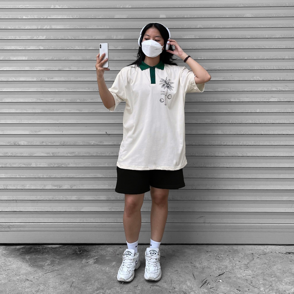 ÁO THUN FF FORM RỘNG POLO COCONUT SUMMER, VẢI THUN 2 CHIỀU COTTON 250GSM