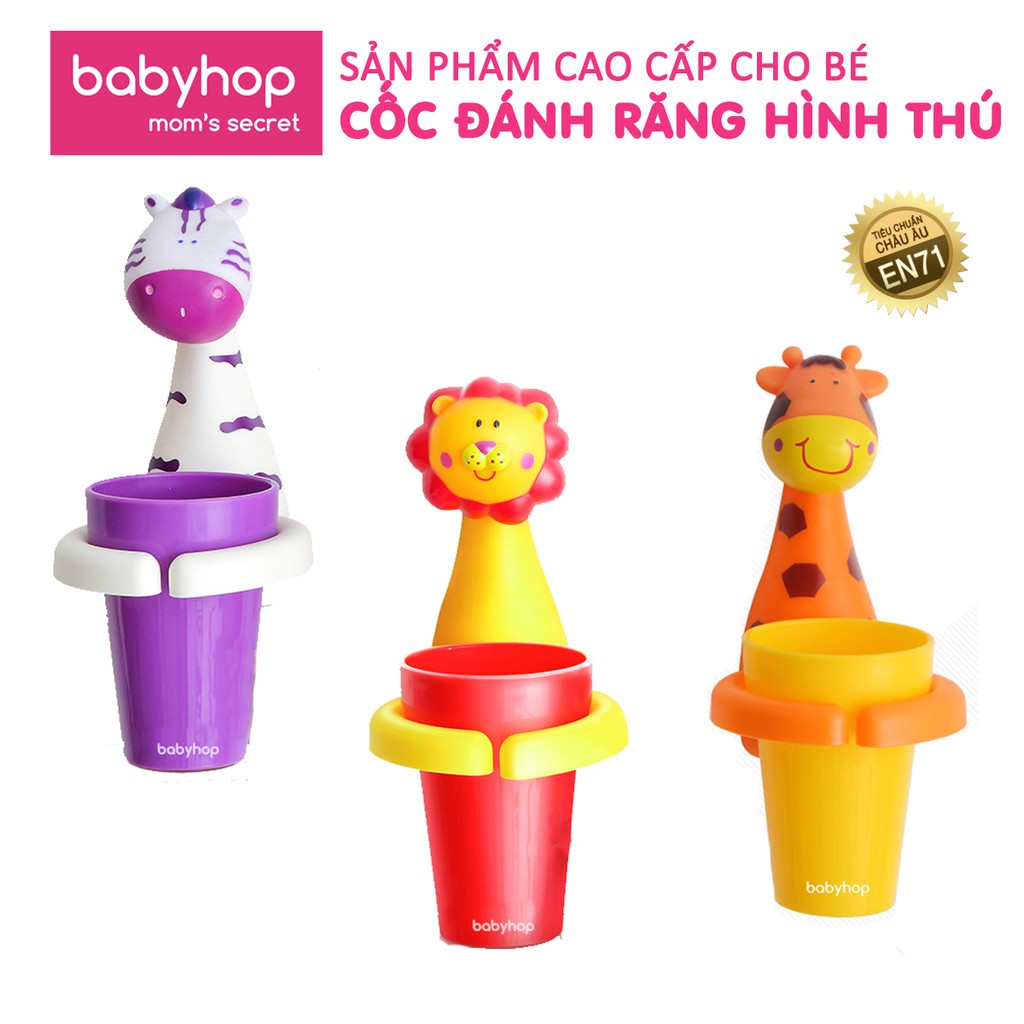 Cốc đánh răng hình thú babyhop cho bé