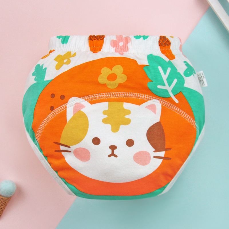 Quần tã LUCKY BIG CAT chống thấm nước có thể tái sử dụng dành cho bé trai gái 0- 3 tuổi