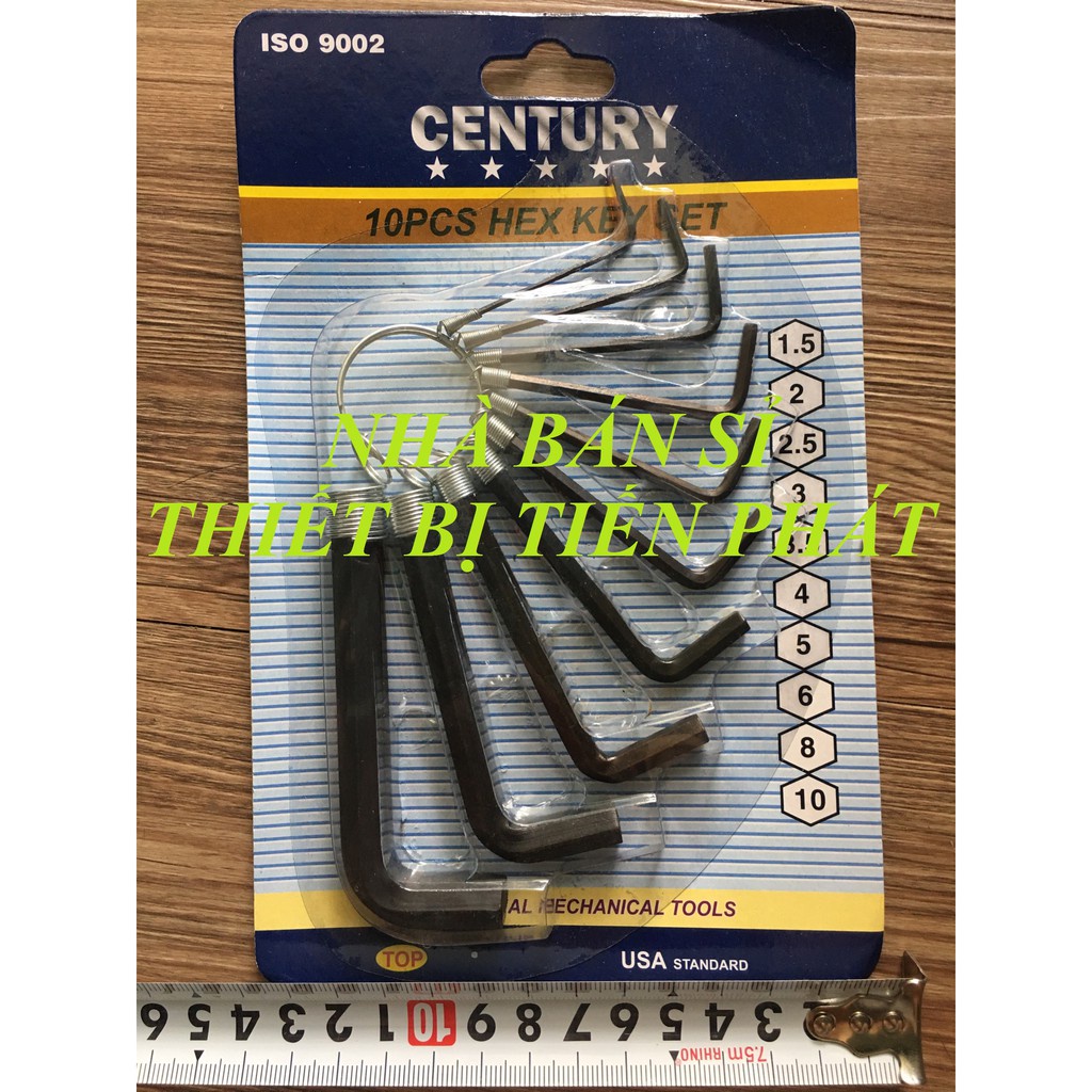 Bộ Lục Giác CENTURY Gồm 10 cây, Có Nhiều Kích Thước: 1,5mm-10mm, Cao Cấp (Chính Hãng)