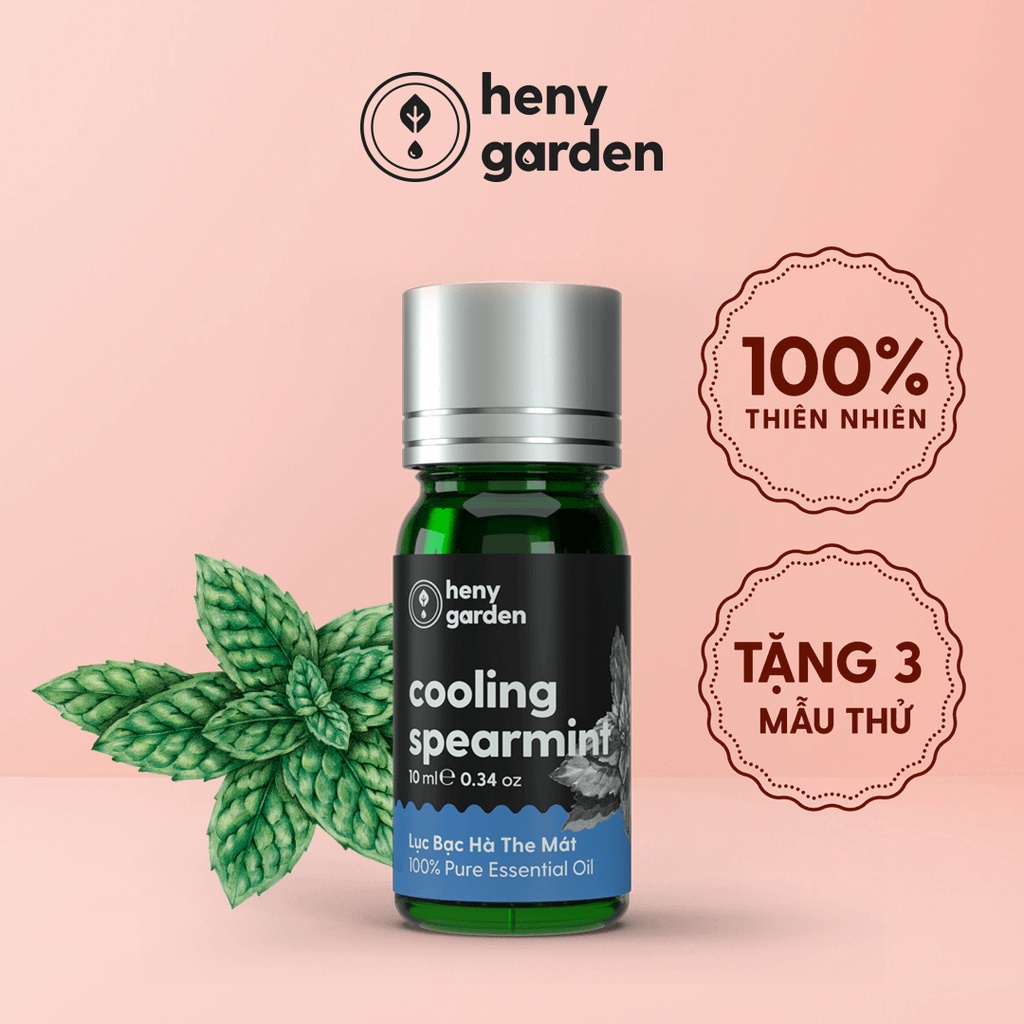 Tinh Dầu Bạc Hà Lục Organic Nguyên Chất Đậm Đặc Xông Thơm Phòng, Làm Nến Thơm Thiên Nhiên, Giúp Dễ Ngủ Heny Garden 10mL