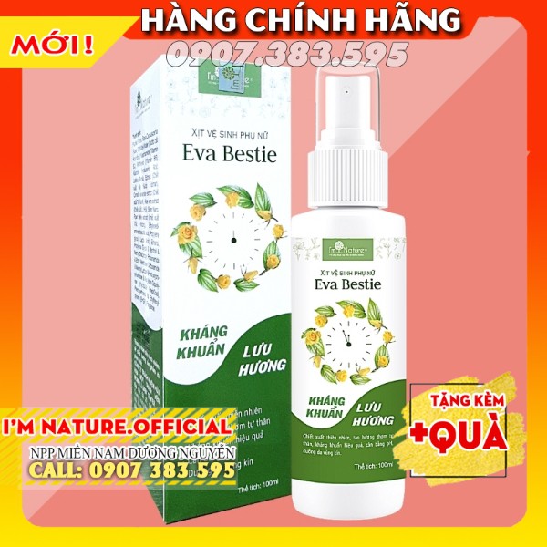 (+Quà) Xịt Khử Mùi Vùng Kín Eva Bestie - Kháng Khuẩn Lưu Hương Quyến Rũ I'm Nature 100ml