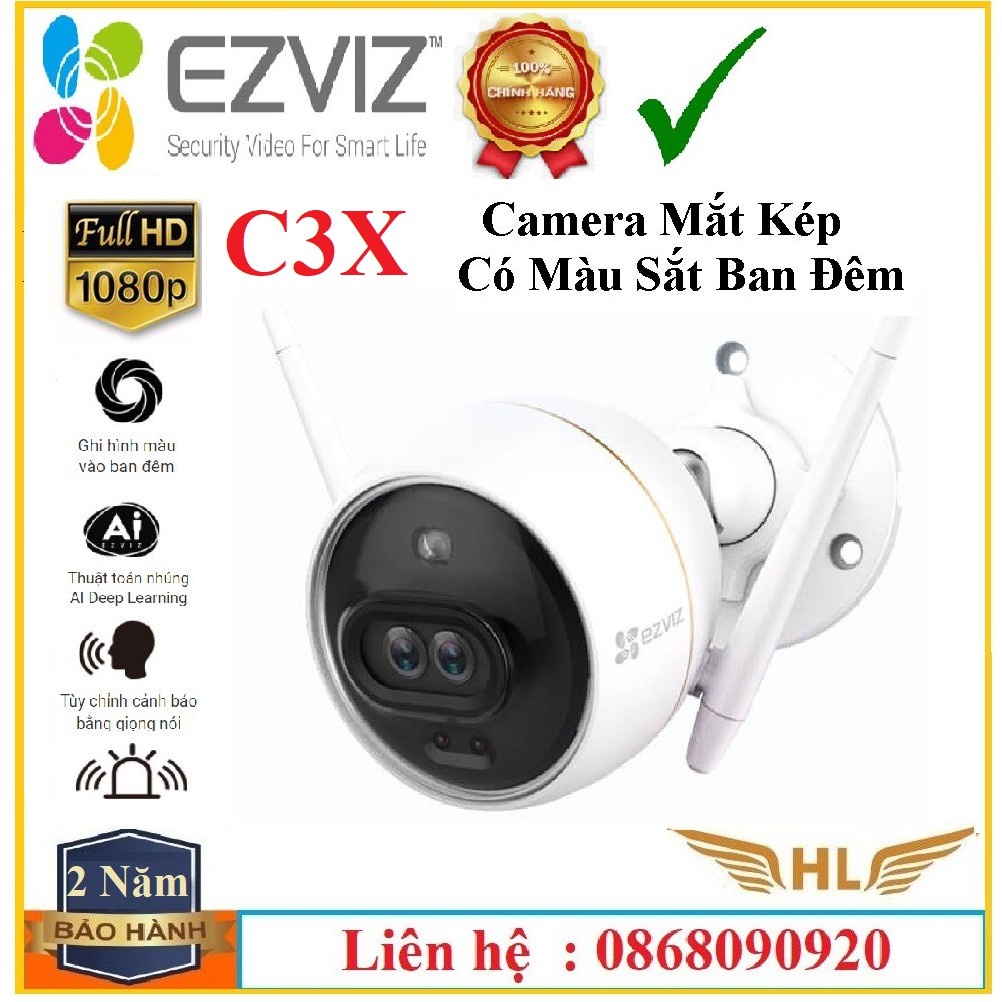 Camera Wifi Dùng Pin Ngoài Trời Màu Đêm Ezviz BC1C 2Mp Full HD1080p Đầy Đủ Tính Năng , Ezviz C3X -Hàng Chính Hãng