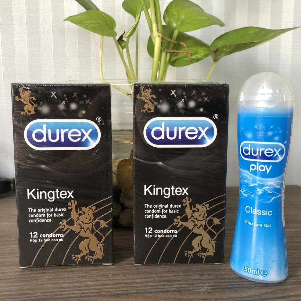 [Hàng Chính Hãng] Bao Cao Su Durex Kingtex Size 49 - 52mm - Hộp 12 cái, Bcs Ôm Sát Kéo Dài Thời Gian Yêu, Cảm Giác Thật