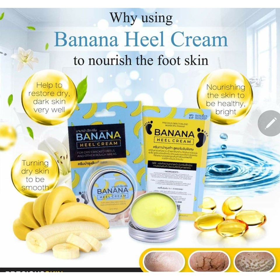 BANANA HEEL CREAM Kem Chuối Cho Vùng Da Nứt Nẻ Precious Skin Thailand 40gram