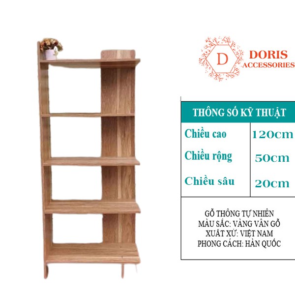 Kệ sách gỗ xương rồng gỗ MDF cao cấp, 8 ngăn , KT 120x50x20cm - DORIS ACCESSORIES