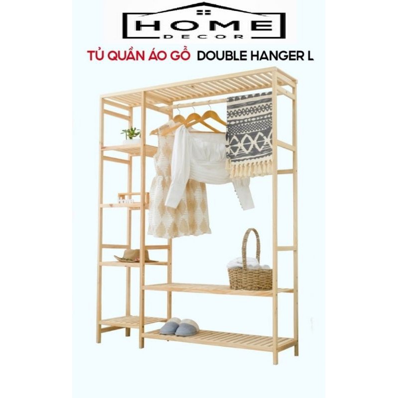 Tủ Treo Quần Áo HOMESDECOR Double Hanger Size Khổng Lồ Nội Thất Kiểu Hàn Lắp Ráp - Nội Thất Phòng Ngủ