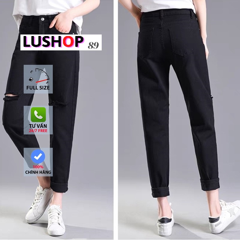 Quần jean baggy nữ màu đen nữ lưng cao cạp cao quần nữ đẹp 3 size S M L hot  QT21 Lushop89 | BigBuy360 - bigbuy360.vn