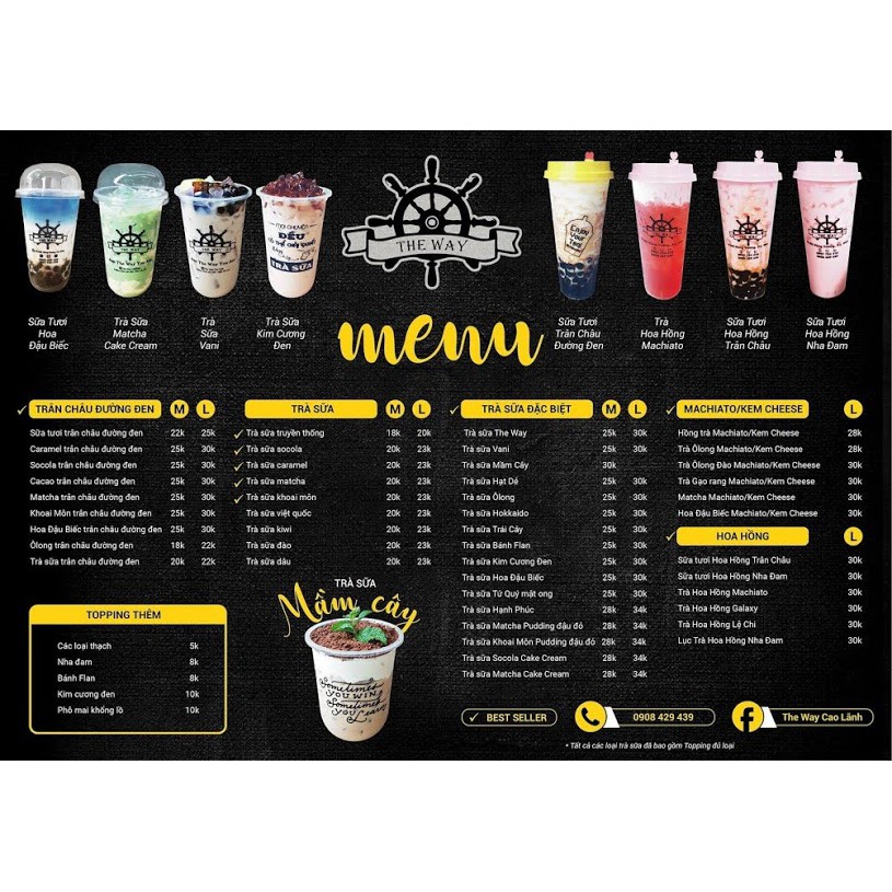 Menu Quán Cafe Trà Sữa Nhà Hàng- Menu Bồi Fomex Cực Bền