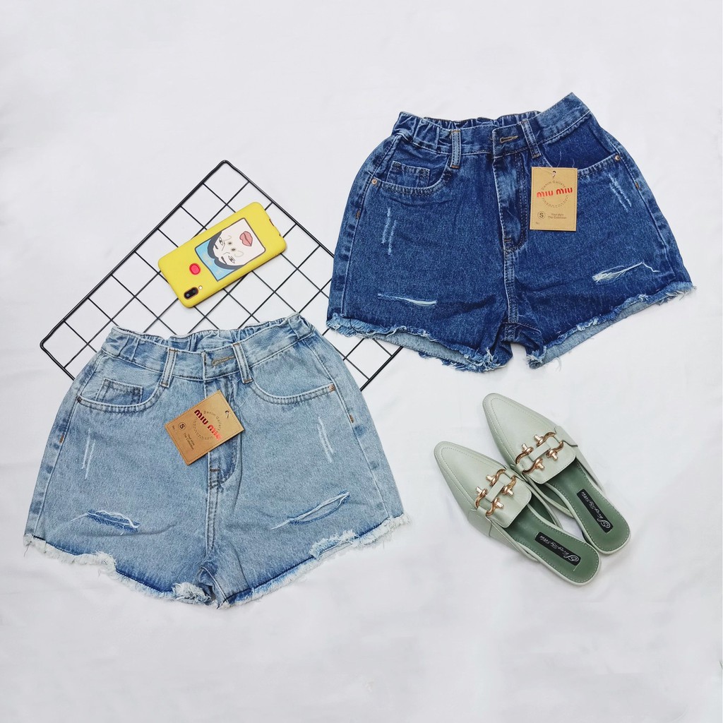 (hình thật) Quần jean nữ lưng thun sau 2 màu đậm nhạt xước nhẹ - TN16