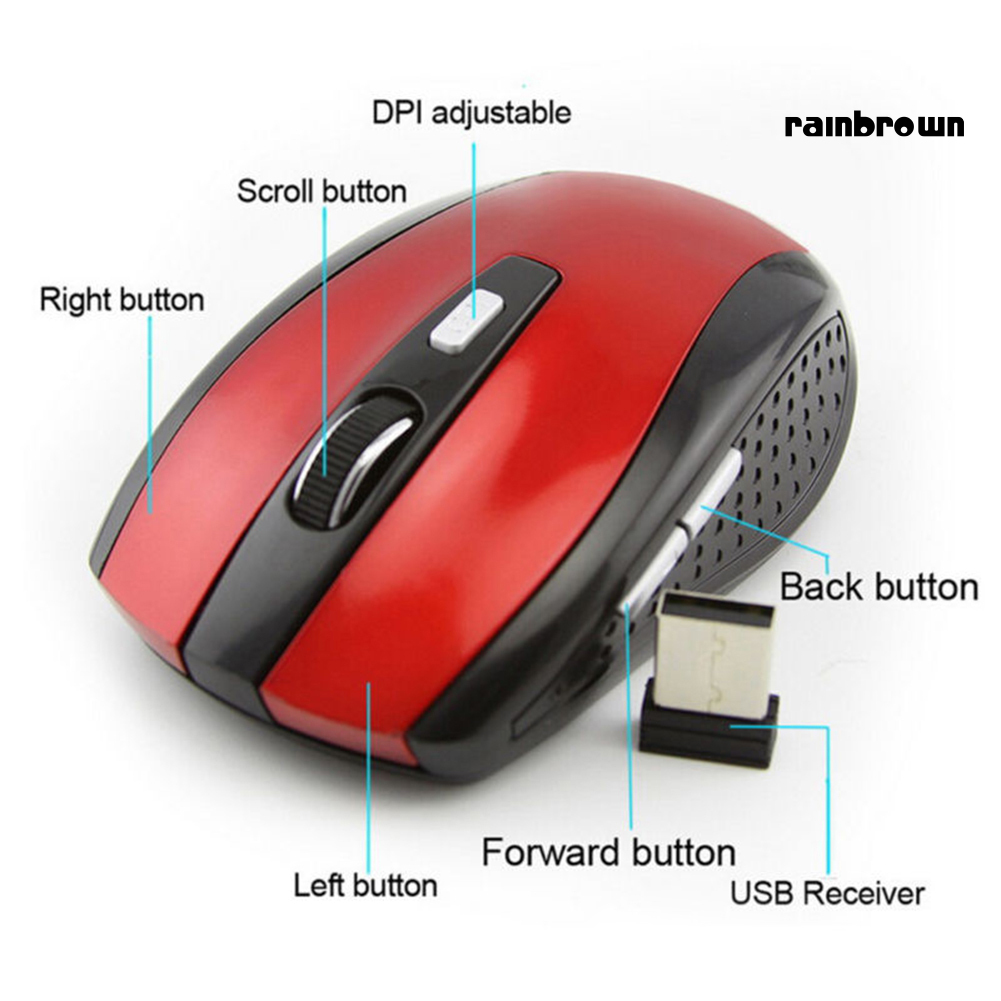 Wireless Gaming Mouse 1200DPI 2.4GHz Optical USB Receiver Mice for PC Laptop /RXDN/