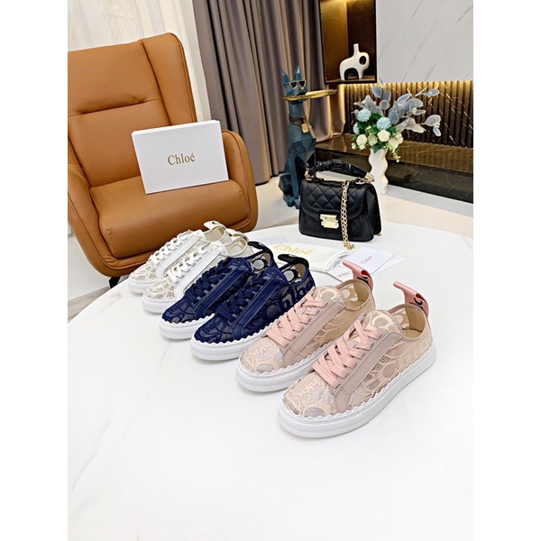 Giày thể thao sneaker nữ thương hiệu Chloè cao cấp mẫu mới 2021