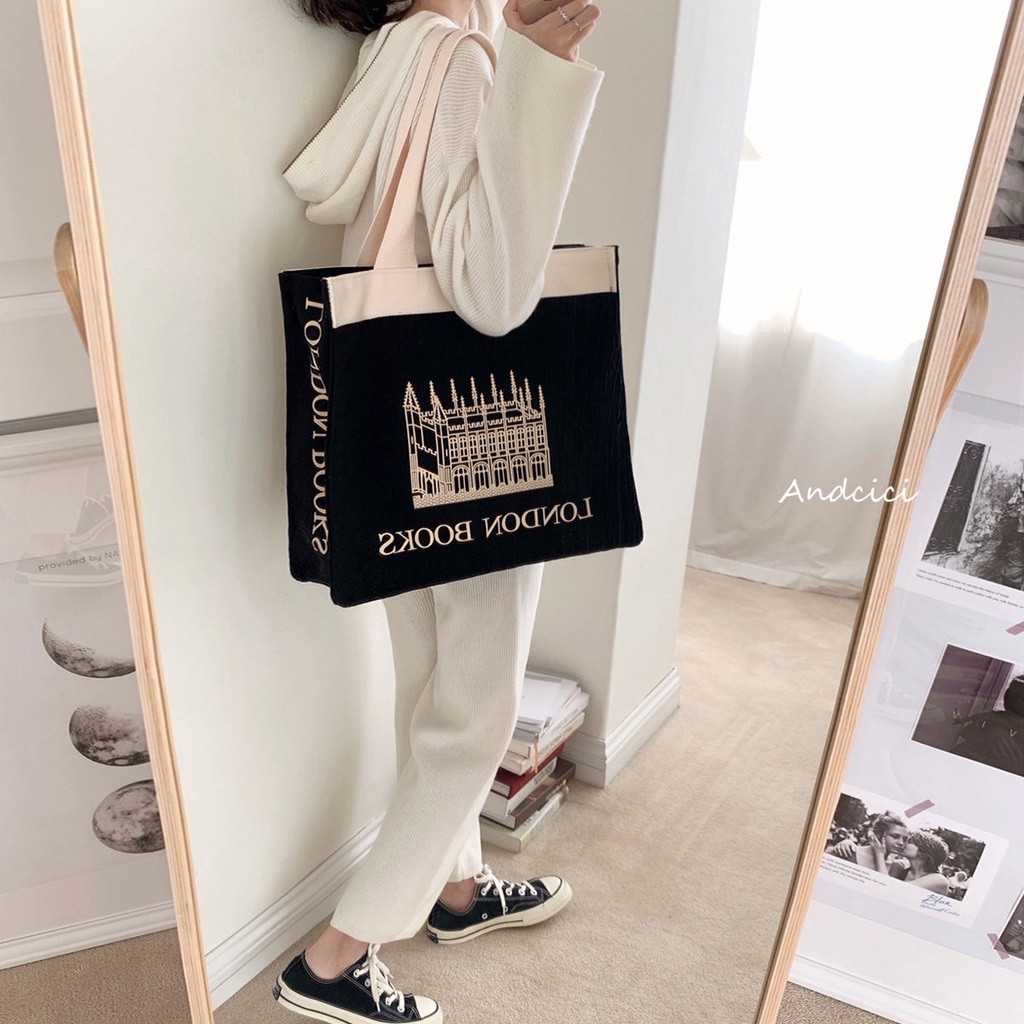Túi Canvas. Andcici @ Túi Xách Vải Canvas Ba Chiều Thiết Kế Ba Chiều Dành Cho Học Sinh Nam Và Nữ