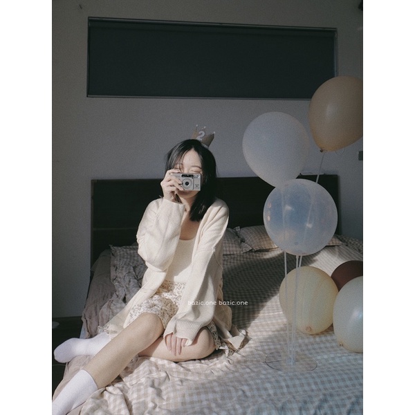 Áo cardigan len form rộng viền trái Bazic one | BigBuy360 - bigbuy360.vn