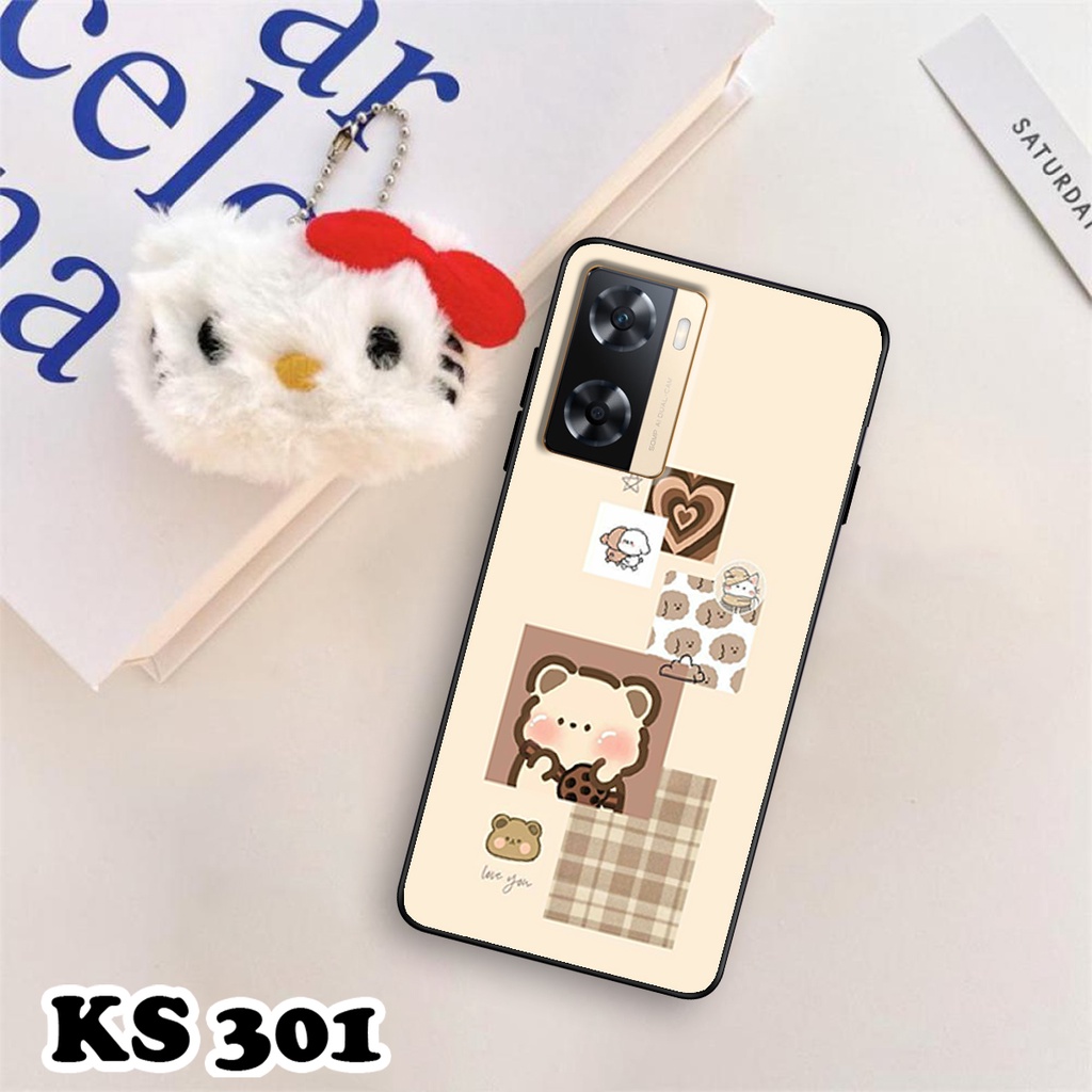 Ốp lưng Oppo A77 - Oppo A77 5G - Ốp in hình Gấu&amp;Thỏ siêu xinh - Lưng nhám viền TPU