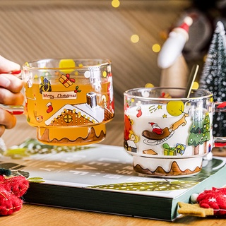 Cốc/ Ly thủy tinh họa tiết Noel Giáng sinh Xmas | 390ml | Quà Noel Giáng sinh Xmas | Quà lưu niệm