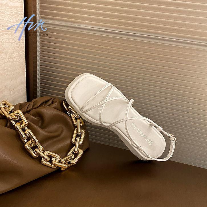 Giày Sandal Đế Dày Hở Ngón Quai Chéo Thời Trang Mùa Hè 2022 Dành Cho Nữ