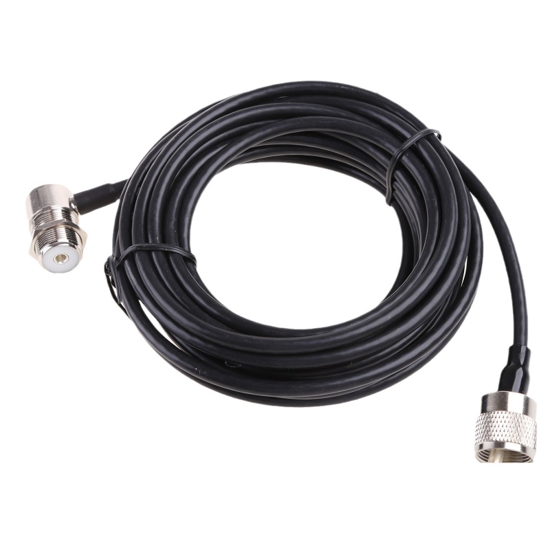 Dây Cáp Đồng Trục PL259 Đầu Đực Sang SO239 RG58 Đầu Cái Cho Radio Di Động Xe Hơi Dài 5m